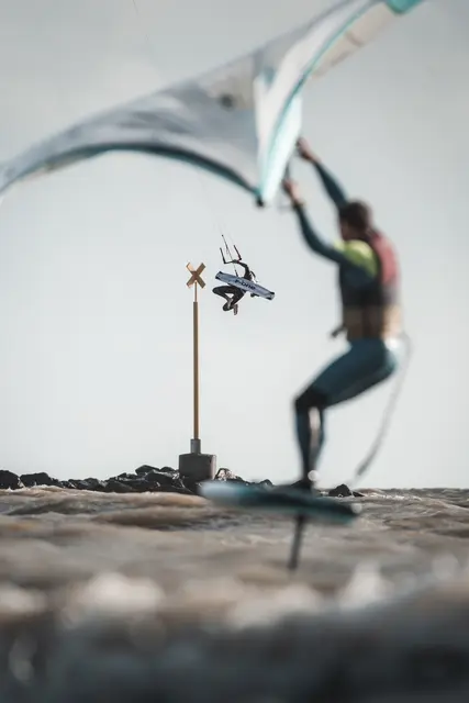 Kitesurf rider in action, photo by Olivier Schmitt